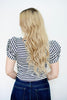 Stripe Knit Puff Sleeve Top