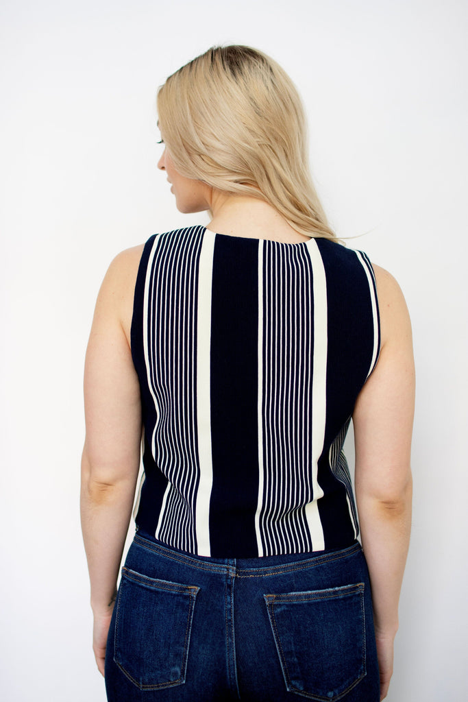Variegated Stripe Knit Vest Top