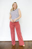 Navy Striped Sleeveless Top