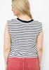 Navy Striped Sleeveless Top