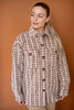 Mocha Textured Checkered Print Jacket