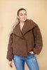 Brown Cropped Quilted Jacket