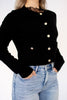 Black Scalloped Gold Detail Cardigan