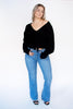 Black Bow Knit Sweater Top