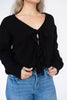 Black Bow Knit Sweater Top