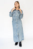 Denim Lapel Collar Maxi Dress