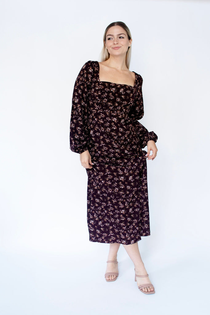 Port Ditsy Floral Midi Dress