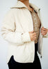Ecru Quilted Rib Collar Coat