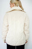 Ecru Quilted Rib Collar Coat