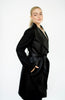 Mixed Faux Leather Belted Coat