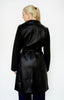 Mixed Faux Leather Belted Coat