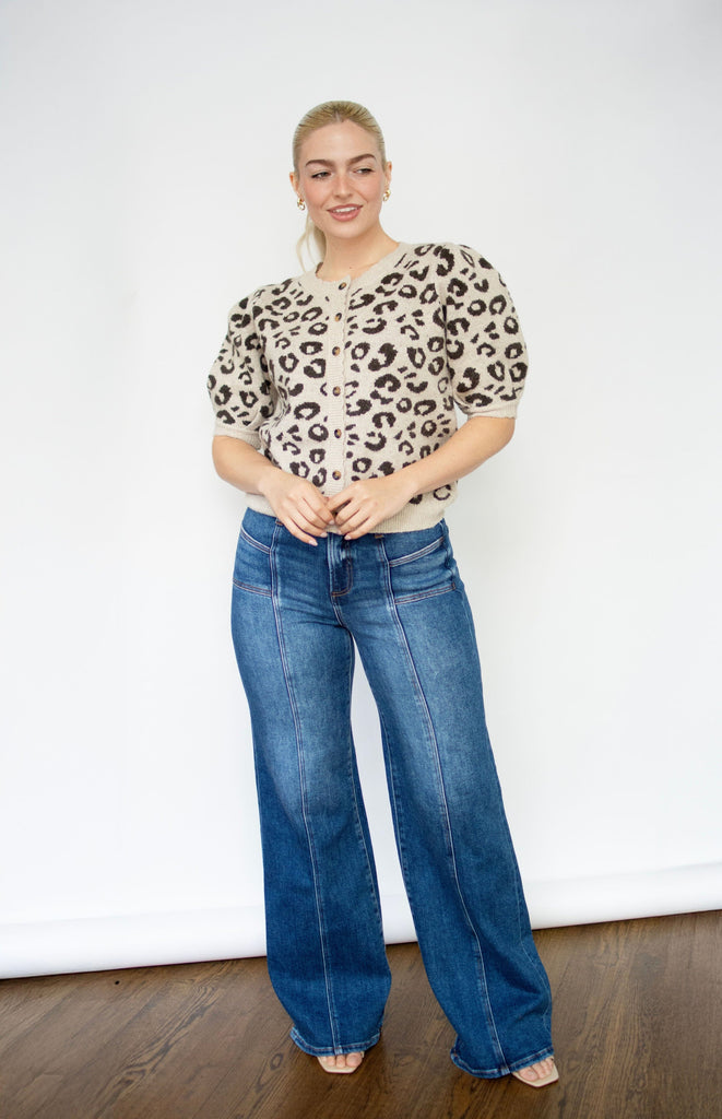 Leopard Short Sleeve Sweater