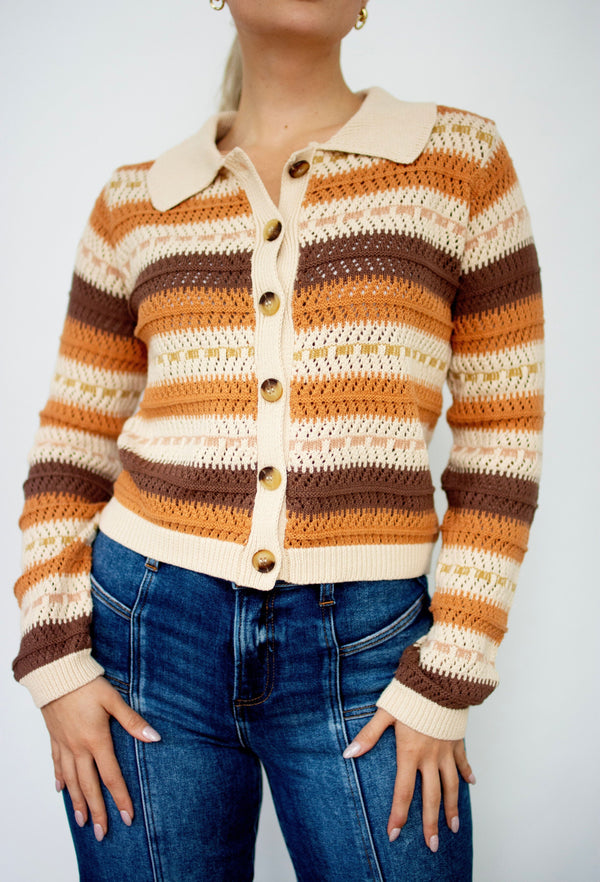 Pumpkin Spice Crochet Cardigan