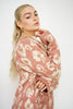 Winter Rose Floral Print Sweater Coat
