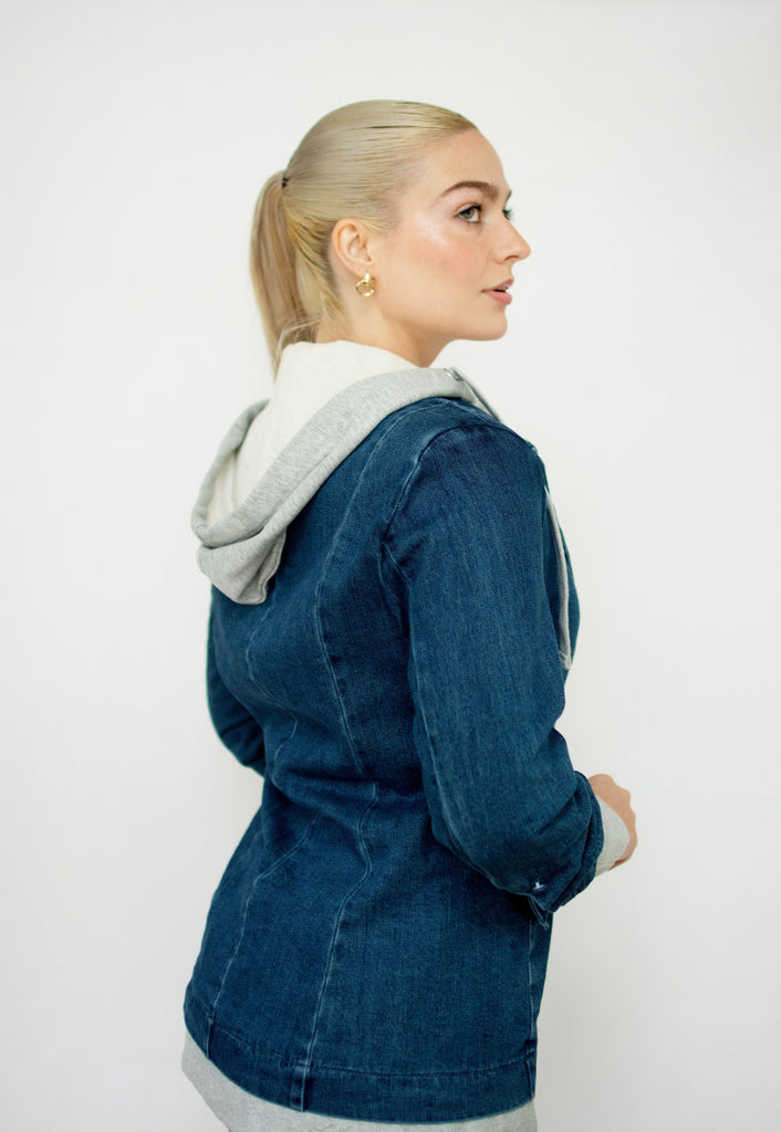 RISEN Dark Wash Hoodie Blazer