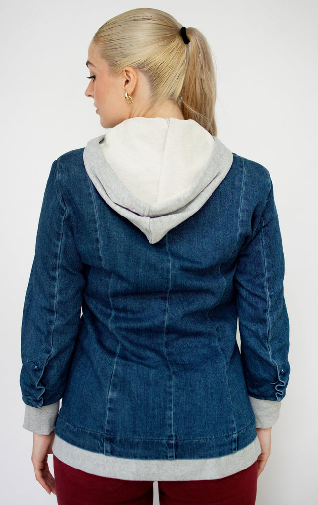 RISEN Dark Wash Hoodie Blazer