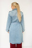 Medium Wash Denim Belted Trench Coat