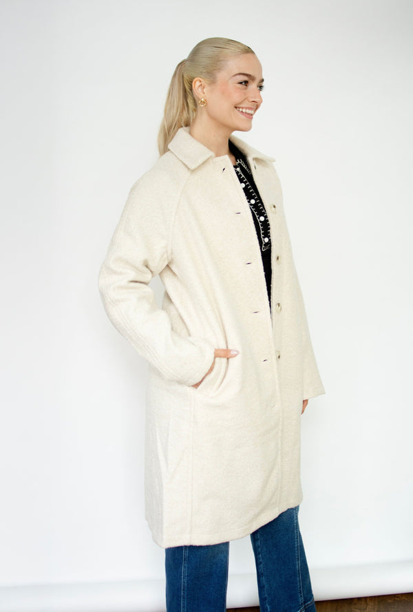 Ecru Teddy Textured Coat