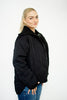 Black Quilted Rib Collar Coat